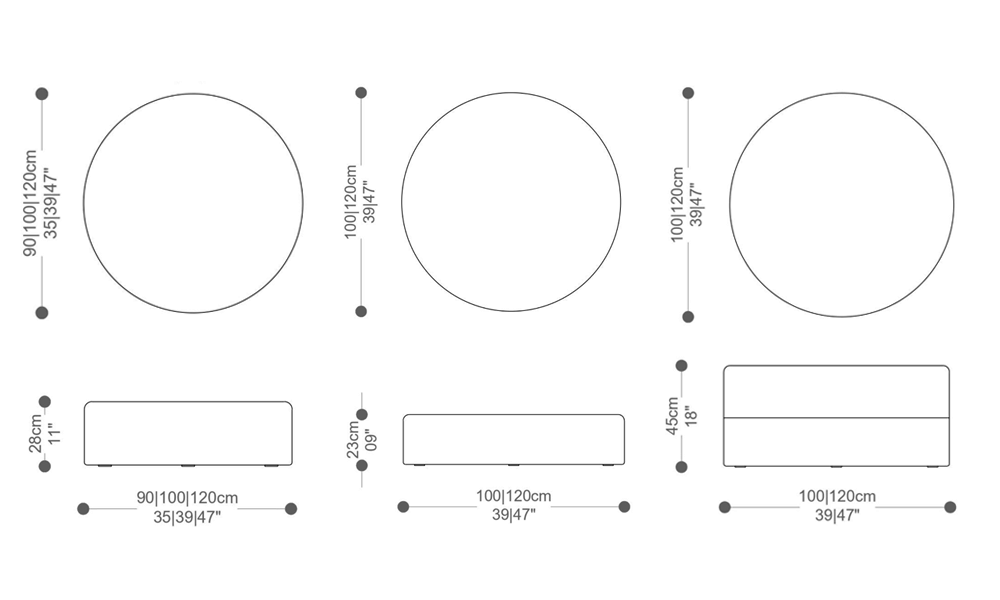 Image of the main dimensions of the product